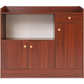 Eine Schublade praegt das Sideboard in Braun