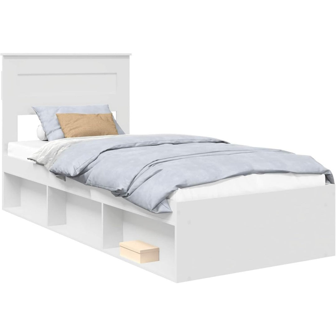 Bettgestell aus Holzwerkstoff in Weiss
