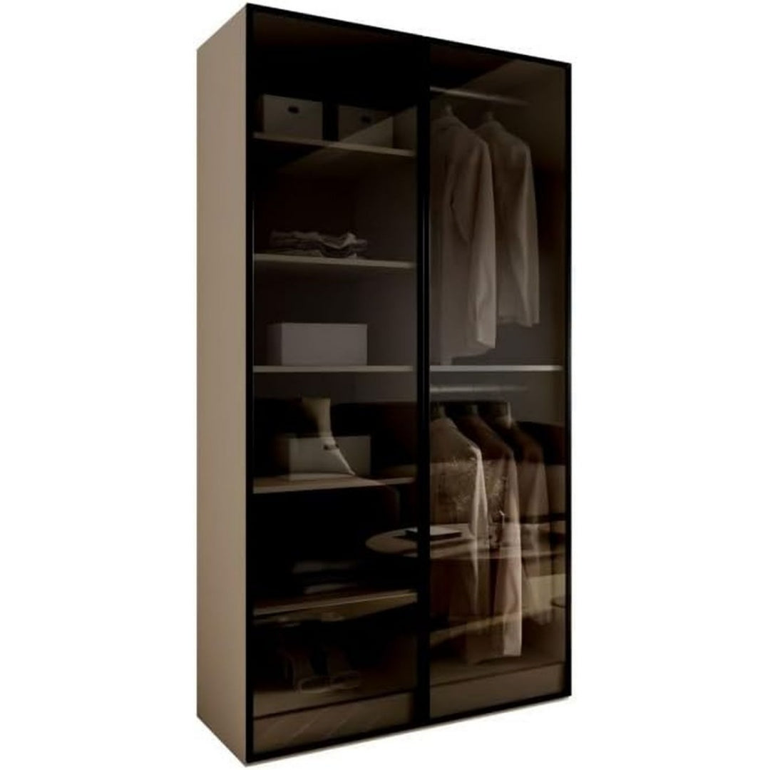 Kleiderschrank in Schwarz und Kaschmirbeige