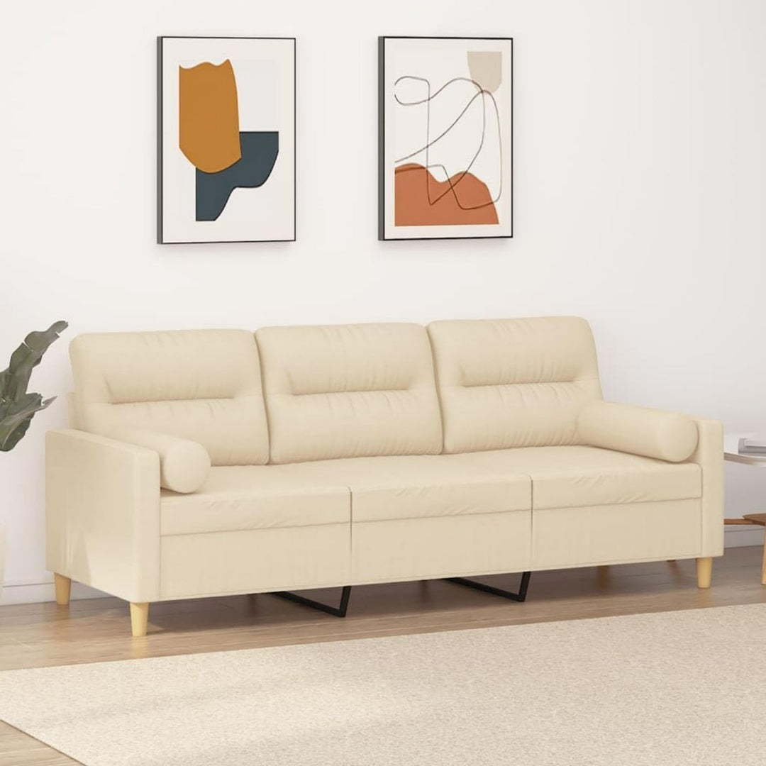 Ein Metallgestell an dem Sofa aus Stoff