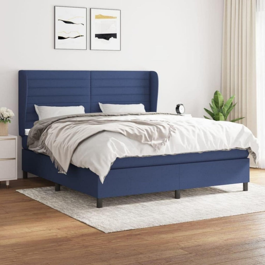 Boxspringbett in Blau mit Hoehenverstellung