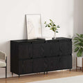 Sideboard mit den Massen 60 x 35 x 70 cm in Schwarz und Eichenbraun