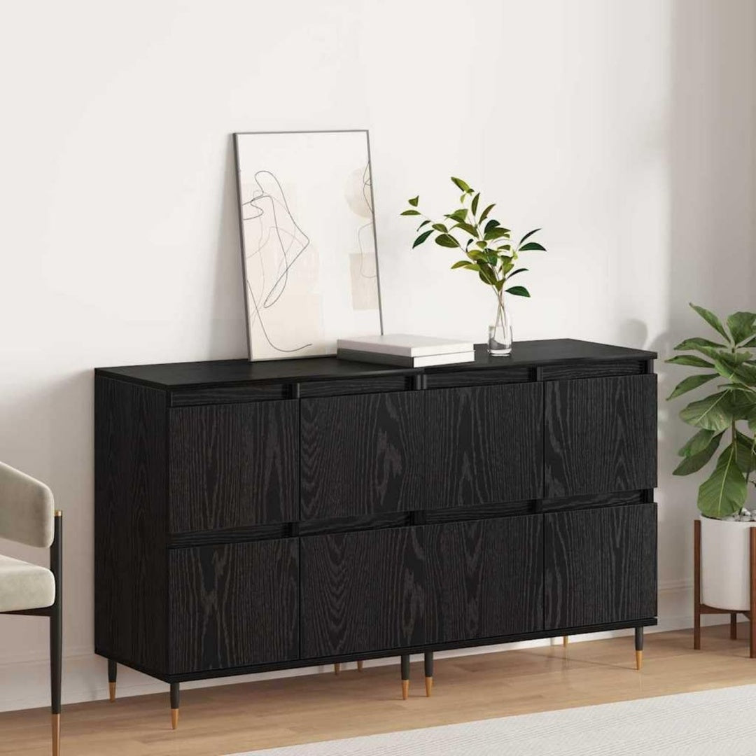 Sideboard mit den Massen 60 x 35 x 70 cm in Schwarz und Eichenbraun