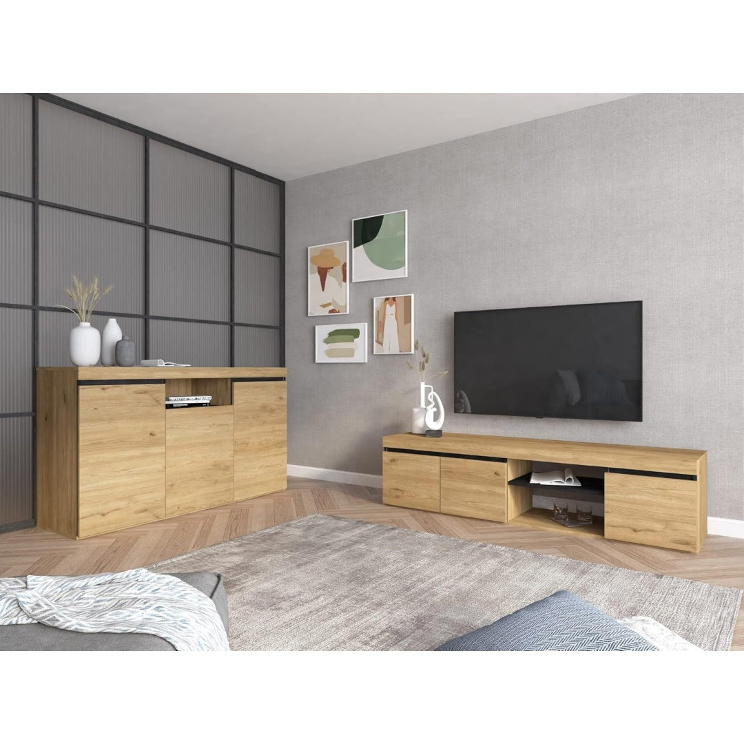 Das Medienboard misst 160 cm