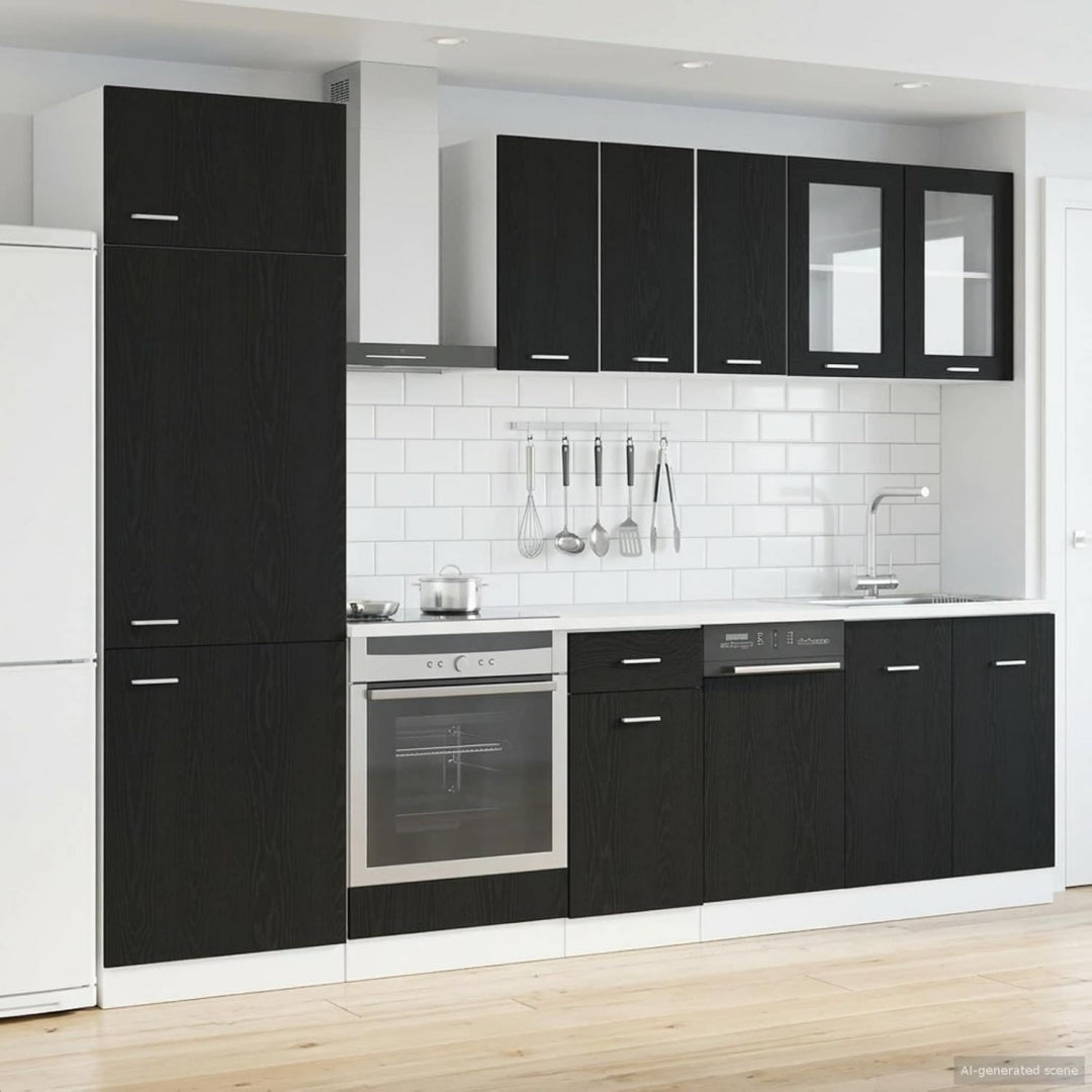 Geschlossener Stauraum und Schubladen an dem Wandschrank