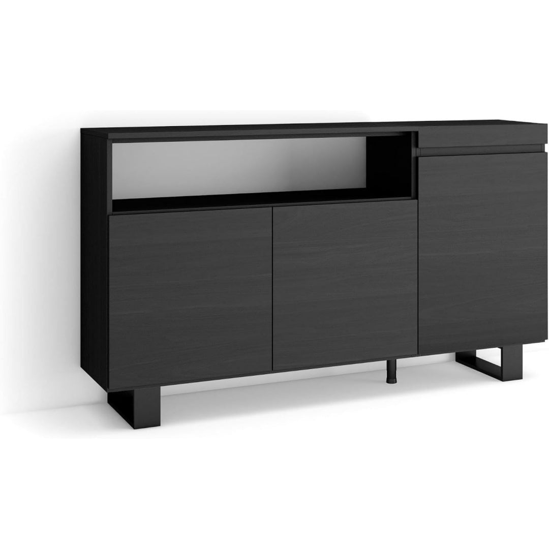 Hochschrank verbindet 3 Tueren und ein Metallgestell