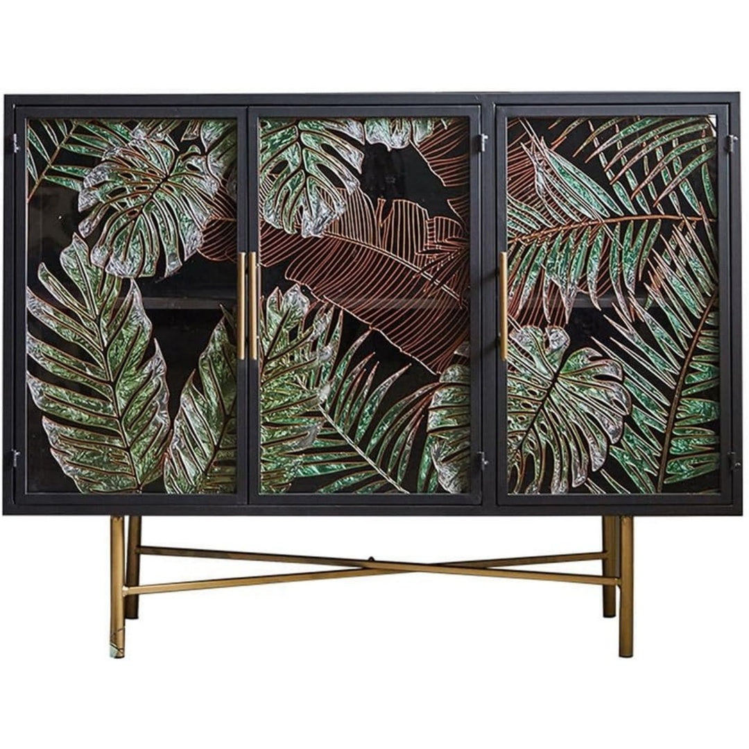 Glastueren praegen das Sideboard in Mehrfarbig