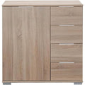 Das Sideboard vereint geschlossenen Stauraum mit Schubladen