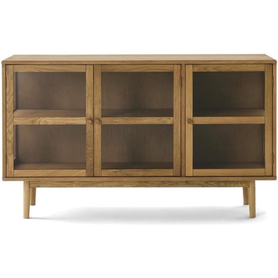 Sideboard aus Massivholz und Glas mit Glastueren