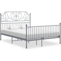 Bettgestell mit den Massen 140 x 200 cm in Grau aus Metall